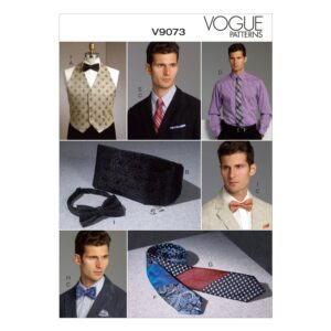 Vogue Schnittmuster V9073 - Herrenweste - Binder - Krawatte - Fliege