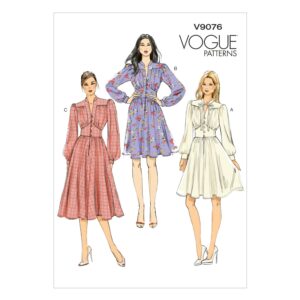 Vogue Schnittmuster V9076 - Kleid - Taillengürtel - Stehkragen