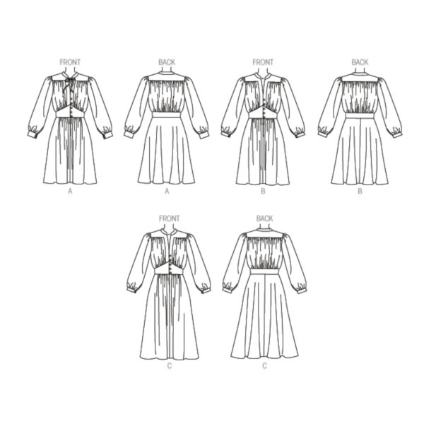 Vogue Schnittmuster V9076 - Kleid - Taillengürtel - Stehkragen – Bild 5