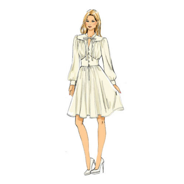 Vogue Schnittmuster V9076 - Kleid - Taillengürtel - Stehkragen – Bild 2