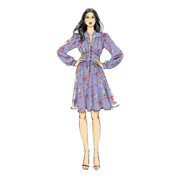 Vogue Schnittmuster V9076 - Kleid - Taillengürtel - Stehkragen – Bild 3