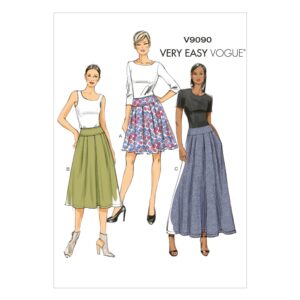 Vogue Schnittmuster V9090 - Rock - mit Sattel - Faltenrock