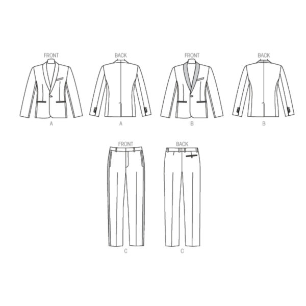 Vogue Schnittmuster V9097 - Herrenanzug - Sakko - Hose – Bild 5