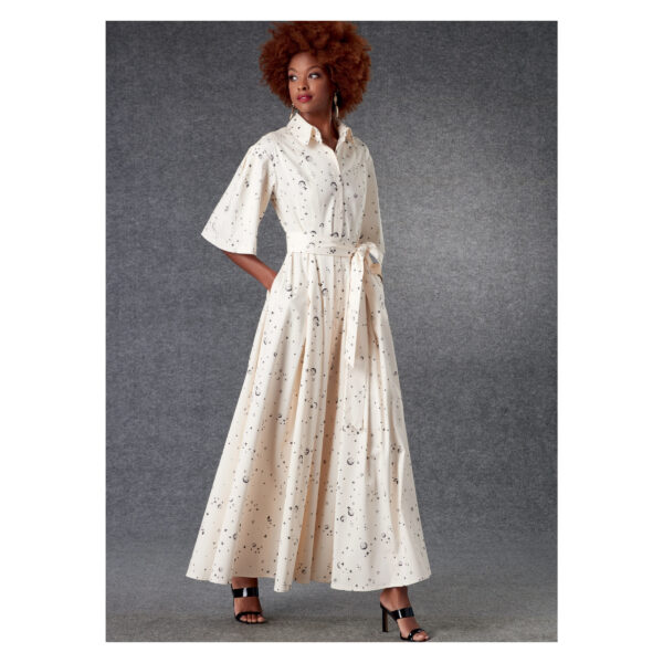 Vogue Schnittmuster V1783 - Kleid - durchgehende Knopfleiste - weiter Arm – Bild 3