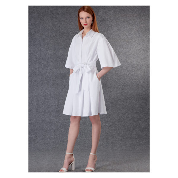 Vogue Schnittmuster V1783 - Kleid - durchgehende Knopfleiste - weiter Arm – Bild 4