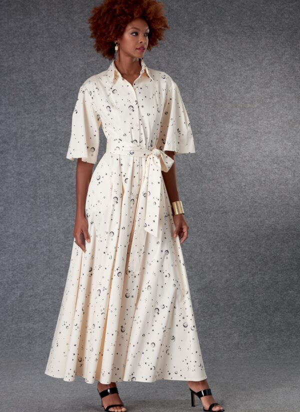 Vogue Schnittmuster V1783 - Kleid - durchgehende Knopfleiste - weiter Arm – Bild 5