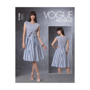 Vogue Schnittmuster V1795 - Kleid - mit Schleife, gestreift