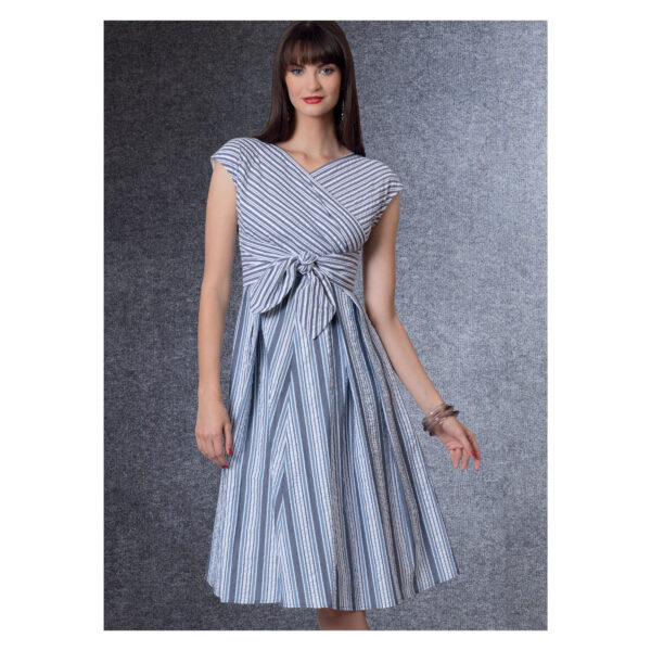 Vogue Schnittmuster V1795 - Kleid - mit Schleife, gestreift – Bild 2