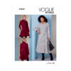 Vogue Schnittmuster V1837 - ausgestellter Mantel - Jacke mit Reverskragen - Schößchen
