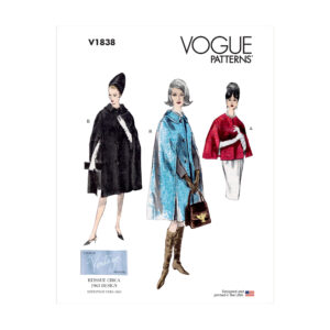 Vogue Schnittmuster V1838 - Mantel - Cape - Umhang im Stil der 60er Jahre