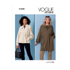 Vogue Schnittmuster V1840 - Kapuzenmantel - Parka - Jacke mit Reißverschluss