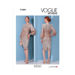Vogue Schnittmuster V1841 - elegantes Kleid - Abendgarderobe - weiter Ärmel mit Bündchen