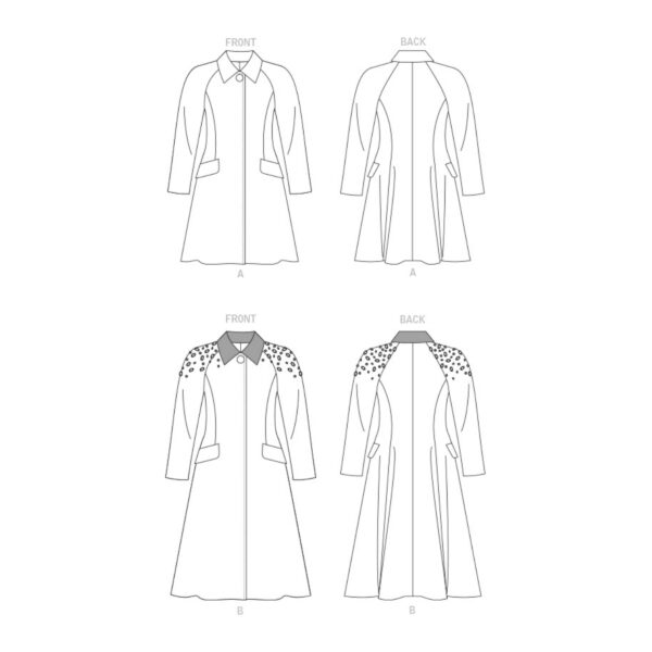 Vogue Schnittmuster V1836 - leicht ausgestellter Mantel - Jacke mit Hemdkragen – Bild 8