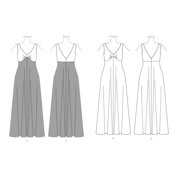 Vogue Schnittmuster V1842 - langes Abendkleid - ärmellos mit Trägeroberteil – Bild 7