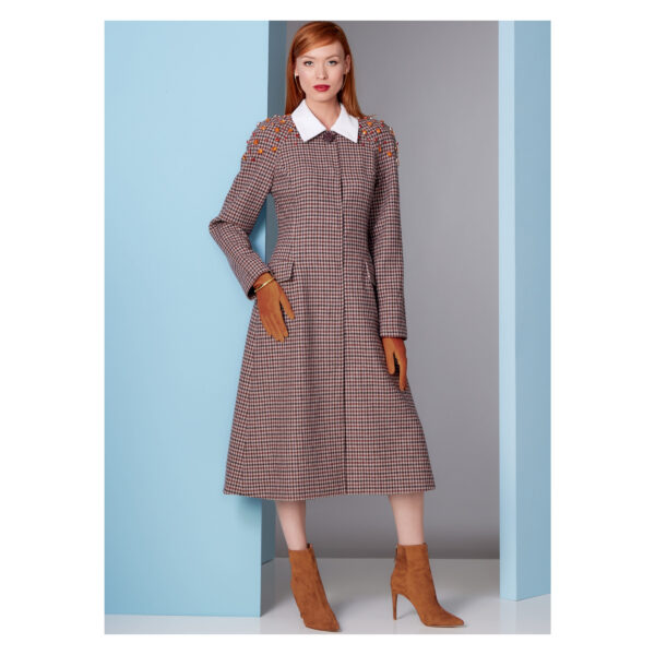 Vogue Schnittmuster V1836 - leicht ausgestellter Mantel - Jacke mit Hemdkragen – Bild 2