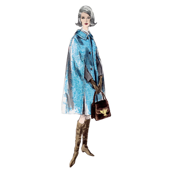 Vogue Schnittmuster V1838 - Mantel - Cape - Umhang im Stil der 60er Jahre – Bild 2
