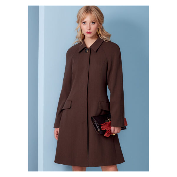 Vogue Schnittmuster V1836 - leicht ausgestellter Mantel - Jacke mit Hemdkragen – Bild 3