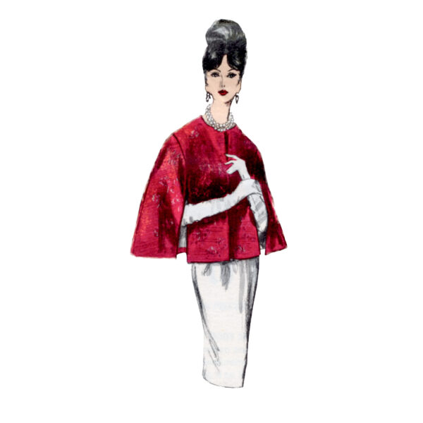 Vogue Schnittmuster V1838 - Mantel - Cape - Umhang im Stil der 60er Jahre – Bild 3