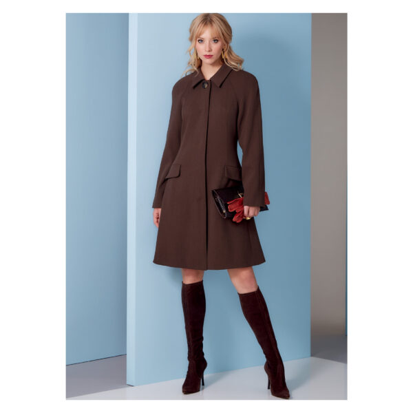 Vogue Schnittmuster V1836 - leicht ausgestellter Mantel - Jacke mit Hemdkragen – Bild 4