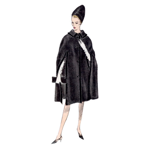 Vogue Schnittmuster V1838 - Mantel - Cape - Umhang im Stil der 60er Jahre – Bild 4