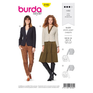 Burda Style Schnittmuster Nr. 6160 - Blazer - Business-Blazer