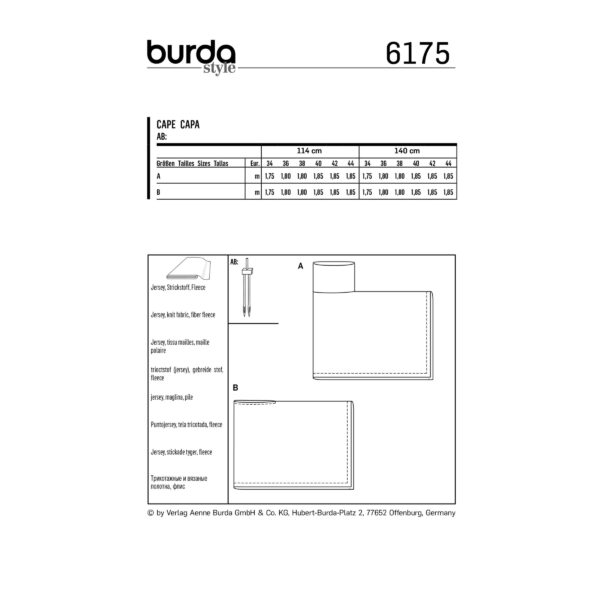 Burda Style Schnittmuster Nr. 6175 - Poncho, Cape - Praktische Ponchos – Bild 7