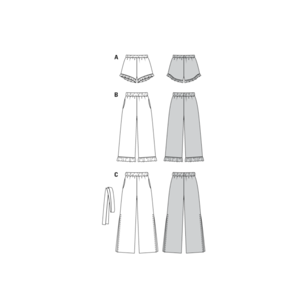 Burda Style Schnittmuster Nr. 6199 - Hose - Shorts - Gummizug - Saumrüschen – Bild 12