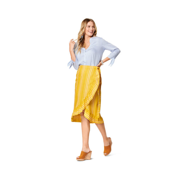 Burda Style Schnittmuster Nr. 6200 - Wickelrock mit Bund und Bindebändern – Bild 5