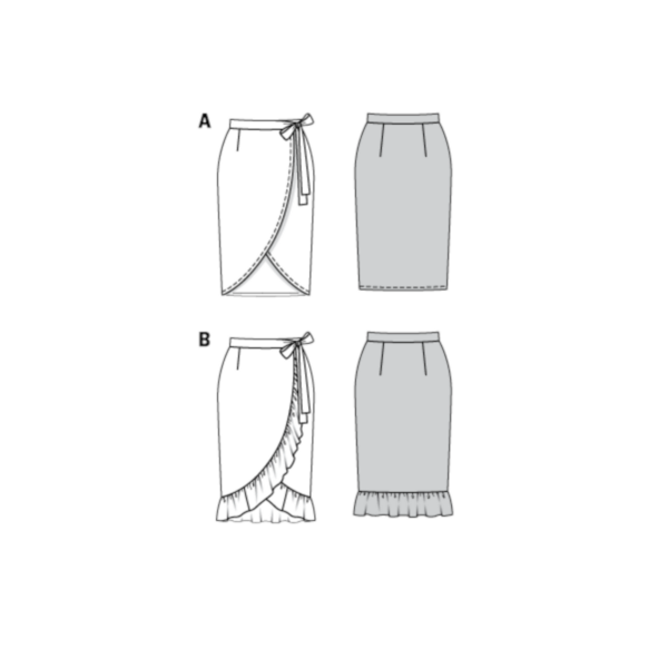 Burda Style Schnittmuster Nr. 6200 - Wickelrock mit Bund und Bindebändern – Bild 9