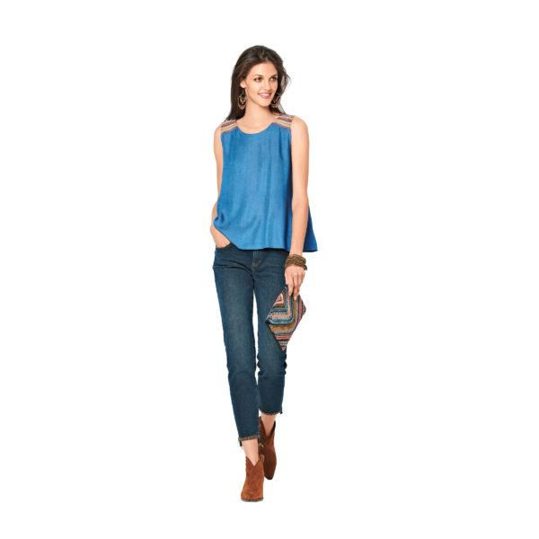 Burda Style Schnittmuster Nr. 6201 - Top - ausgestellte Form - Bund und Bänder – Bild 5