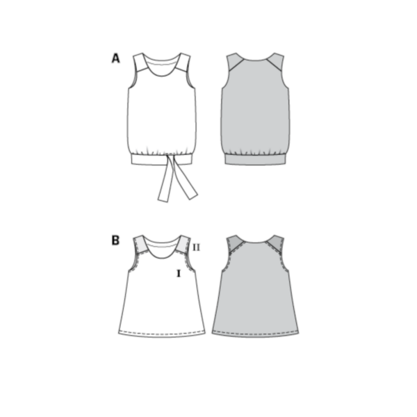 Burda Style Schnittmuster Nr. 6201 - Top - ausgestellte Form - Bund und Bänder – Bild 9