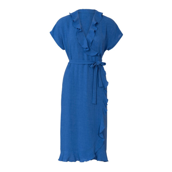 Burda Style Schnittmuster Nr. 6207 - Wickelkleid - Saum - und Ausschnittvolants – Bild 6
