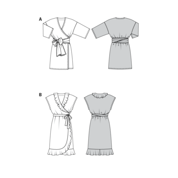 Burda Style Schnittmuster Nr. 6207 - Wickelkleid - Saum - und Ausschnittvolants – Bild 9