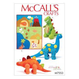 McCalls Schnittmuster M7553 - Kissen - Kuscheltier - Dino - Drachen