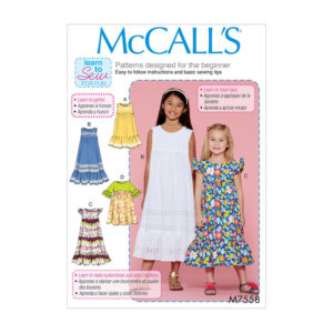 McCalls Schnittmuster M7558 - Kleid - Rüschenkleid - angesetztes Rockteil