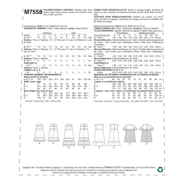 McCalls Schnittmuster M7558 - Kleid - Rüschenkleid - angesetztes Rockteil – Bild 9