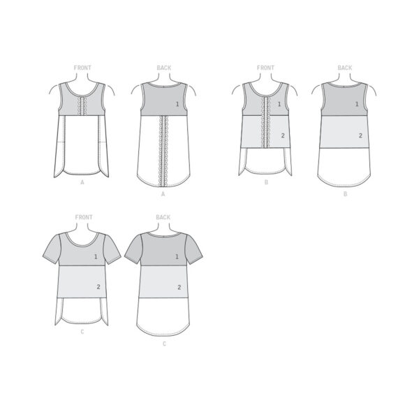 McCalls Schnittmuster M7600 - Top - Bluse - abgerundeter Saum - einfach – Bild 9