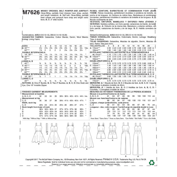 McCalls Schnittmuster M7626 - Kleid - Latzhose - Latzrock – Bild 9