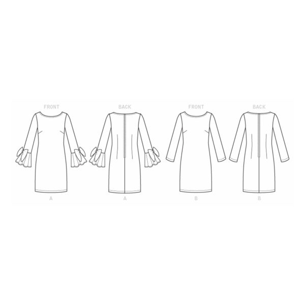 Vogue Schnittmuster V9325 - Kleid - schmal und schlicht - Schleifen am Arm – Bild 7