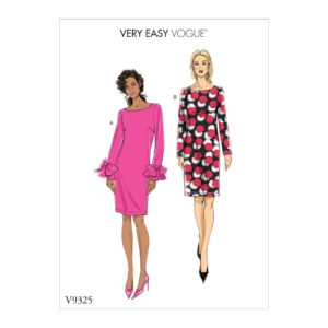 Vogue Schnittmuster V9325 - Kleid - schmal und schlicht - Schleifen am Arm