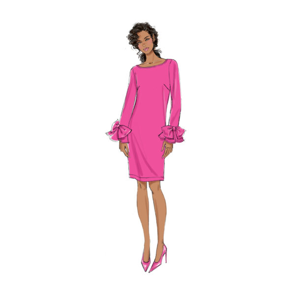 Vogue Schnittmuster V9325 - Kleid - schmal und schlicht - Schleifen am Arm – Bild 3