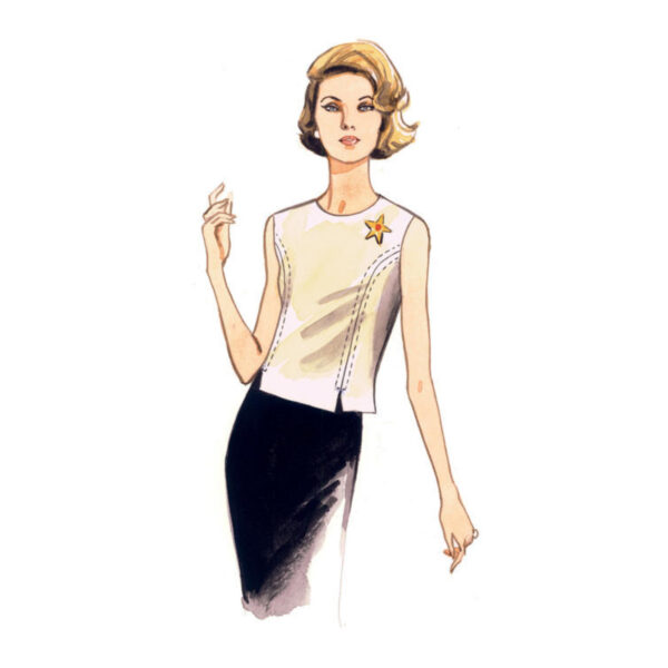 Vogue Schnittmuster V9187 - Bluse - Oberteil im Stil der 60er Jahre – Bild 3