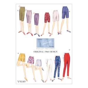 Vogue Schnittmuster V9189 - Hosenvarianten - 60er Jahrestil - Vintage