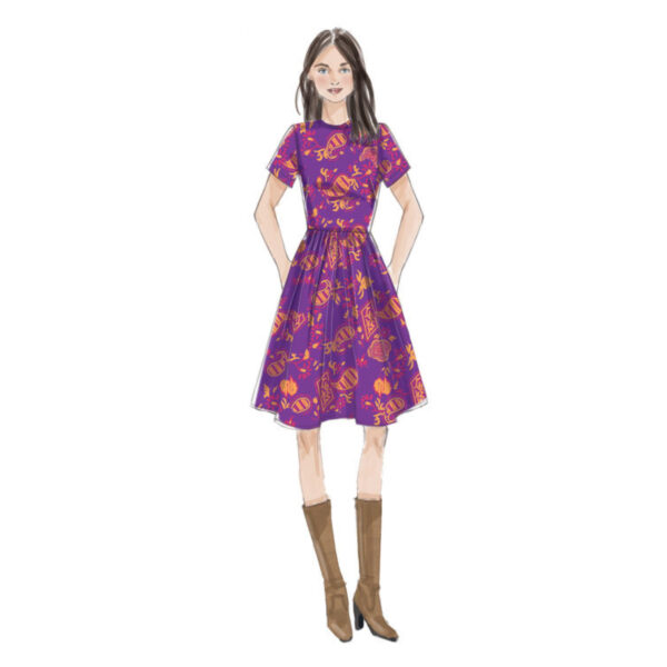 Vogue Schnittmuster V9197 - Kleid - eingeriehen, angesetzter Rock – Bild 3