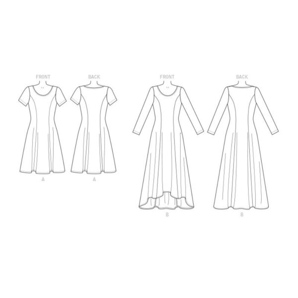Vogue Schnittmuster V9199 - Kleid - Teilungsnähte - ausgestellter Rock – Bild 6