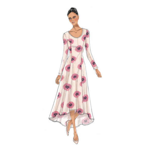 Vogue Schnittmuster V9199 - Kleid - Teilungsnähte - ausgestellter Rock – Bild 2
