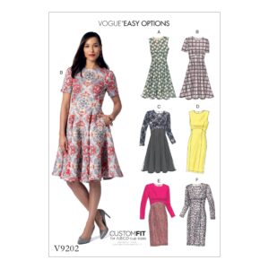 Vogue Schnittmuster V9202 - Kleid - Teilungsnähte - Glockenrock - Etuikleid