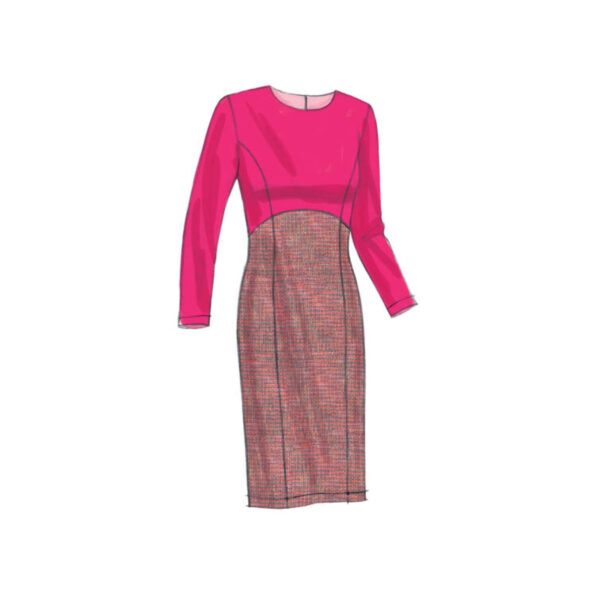 Vogue Schnittmuster V9202 - Kleid - Teilungsnähte - Glockenrock - Etuikleid – Bild 3