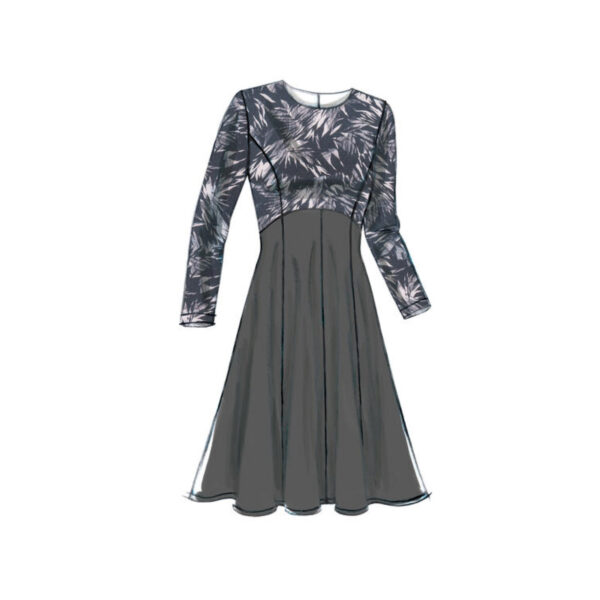 Vogue Schnittmuster V9202 - Kleid - Teilungsnähte - Glockenrock - Etuikleid – Bild 5