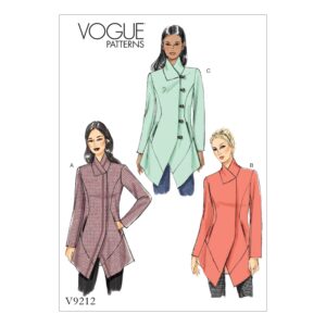 Vogue Schnittmuster V9212 - Jacke - seitlich geknöpft - Schösschen hinten